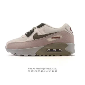 Nike Air Max 90 Retro Running Shoes with Leather and Mesh