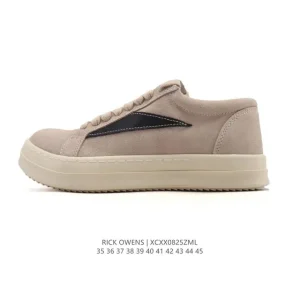 Rick Owens High-Street Sneaker with Thick Laces and Vintage Appeal