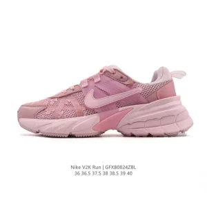 Nike V2K Run Vintage Low-Top Running Shoe in White and Metallic Silver