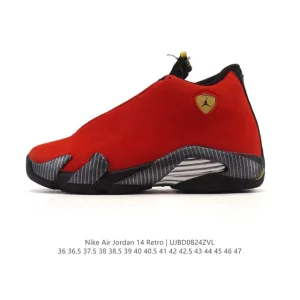 Air Jordan 14 Retro Red Suede Men's Basketball Shoes