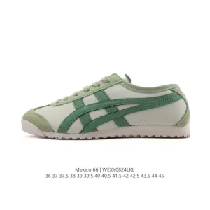 ASICS Onitsuka Tiger Mexico 66 Classic Leather Sneakers with Arch Support Insoles