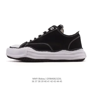 Mmy Maison Mihara Yasuhiro Blakey Canvas Low Top Sneakers with Dissolved Sole