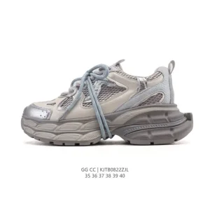 Gg Cc Luxury Women's Chunky Sneakers with 5cm Height Increase