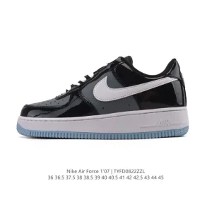 Nike Air Force 1 Low Patent Leather Sneakers with Honeycomb Air Cushion