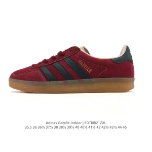 Adidas Originals Gazelle Indoor Retro Leather Sneakers with Gum Sole