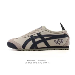 ASICS Onitsuka Tiger Mexico 66 Classic Vintage Leather Sneakers for Men and Women