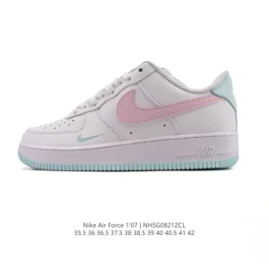 Nike Air Force 1 07 Low White Leather Sneakers with Air Cushion