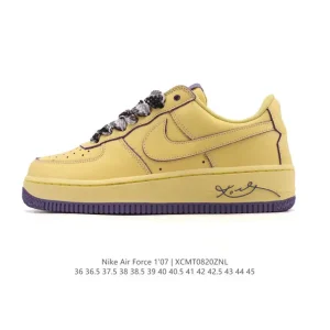 Nike Air Force 1 Low 07 White Leather Bubble Sole Sneakers
