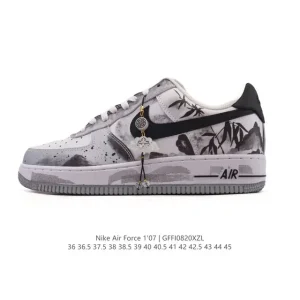 Nike Air Force 1 07 Low White Leather Sneakers with Air Cushion