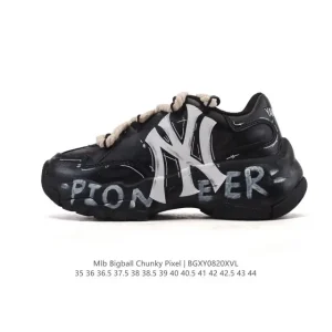 MLB Bigball Chunky Pixel Retro Deconstruction Sneakers for Men and Women
