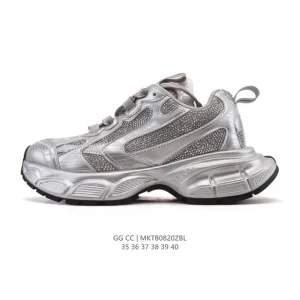 Gg Cc Luxury Chunky Sneakers for Women with 5cm Height Increase