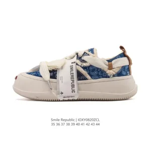Smilerepublic Chunky Sole Open Smile Canvas Shoes