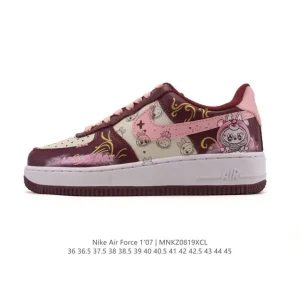 Nike Air Force 1 Low 07 White Leather Sneakers with Air Cushion Sole
