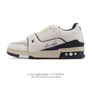 Louis Vuitton Trainer Low Fashion Sneaker with Thick Sole and 3D Logo