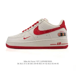 Nike Air Force 1 Low 07 White Leather Sneakers with Air Cushion Sole