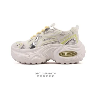 Luxury Chunky Platform Sneakers for Women - Soft Leather & Mesh