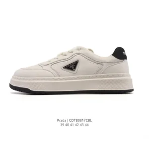 Prada Chunky Sole White Leather Men's Sneakers Fashion Shoes