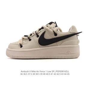 Nike Air Force 1 Low Ambush Collaboration White Leather Sneakers