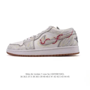 Jordan AJ1 Low Retro Leather Basketball Shoes Vintage Style