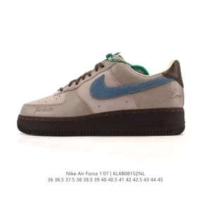 Nike Air Force 1 07 Low White Leather Sneakers with Air Cushion Sole