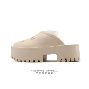 Gucci GG Canvas Slippers with Chunky Heel for Women