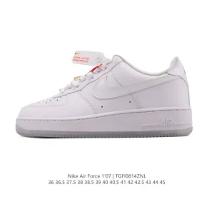 Nike Air Force 1 Low 07 White Leather Sneakers with Air Cushion