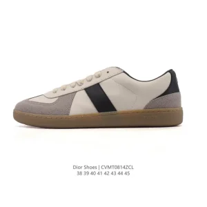 Dior Men's and Women's White Leather Platform Sneakers