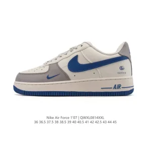 Nike Air Force 1 Low White Leather Casual Sneakers with Air Cushion