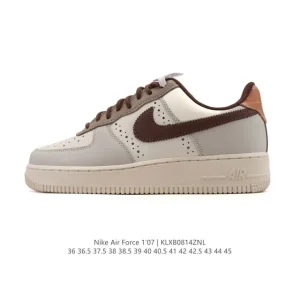 Nike Air Force 1 Low '07 White Leather Sneakers with Air Cushion
