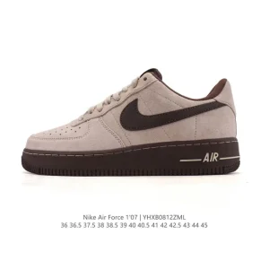 Nike Air Force 1 07 Low White Leather Sneakers with Air Cushion Sole