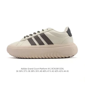 Adidas Grand Court Platform White Low Top Thick Sole Sneakers