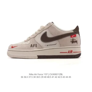 Nike Air Force 1 Low 2025 White Leather Sneakers with Air Cushioning