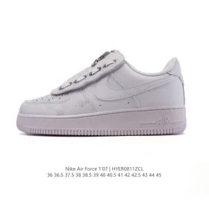 Nike Air Force 1 Low 2025 White Leather Casual Sneakers with Cushioning