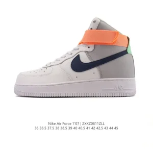 Nike Air Force 1 High 2025 Magic Strap White Platform Sneakers with Air Cushion