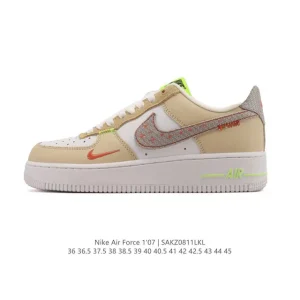 Nike Air Force 1 Low 2025 White Leather Sneakers with Air Cushion