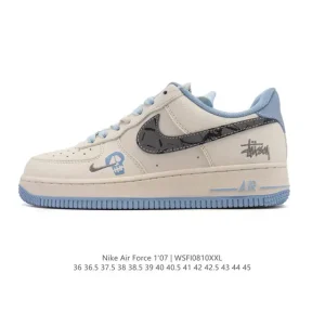Nike Air Force 1 Low 07 White Leather Sneakers with Air Cushion