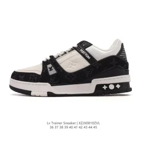 Louis Vuitton Trainer Sneaker Low White Leather Thick Sole Shoes