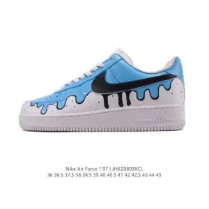 Nike Air Force 1 07 Low White Leather Sneakers with Air Cushion Sole