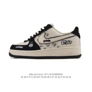 Nike Air Force 1 Low 07 White Leather Sneakers with Air Cushion