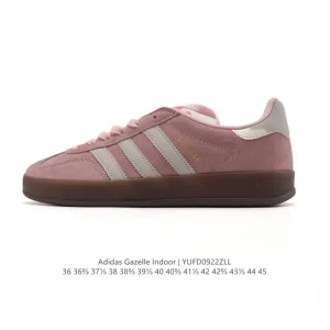 Adidas Originals Gazelle Indoor Retro Leather Sneakers with Gum Sole