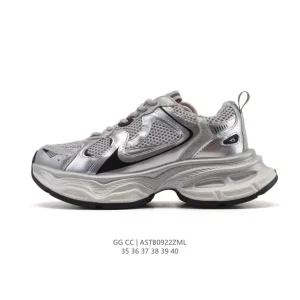 Luxury Chunky Platform Sneakers for Women with Premium Leather and Mesh
