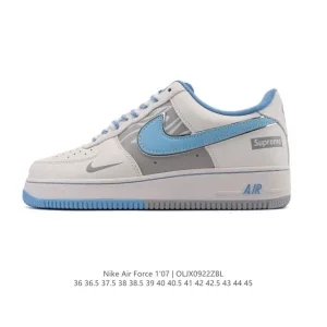 Nike Air Force 1 '07 Low White Leather Sneakers with Air Cushion