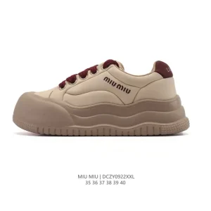 Miumiu Style Chunky Platform Canvas Sneakers for Women