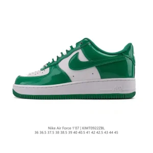 Nike Air Force 1 '07 Low White Leather Casual Sneakers with Air Cushion
