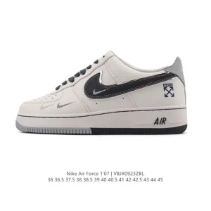 Nike Air Force 1 '07 Low White Leather Sneakers with Air Cushioning