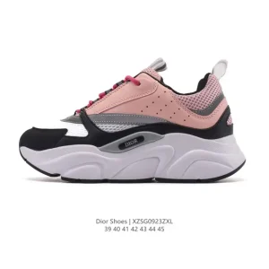Dior Men's Low-Top Retro Lifestyle Sneakers with Thick Sole