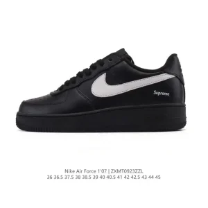 Nike Air Force 1 '07 Low White Leather Sneakers with Air Cushion