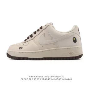 Nike Air Force 1 '07 Low White Leather Sneakers with Air Cushioning