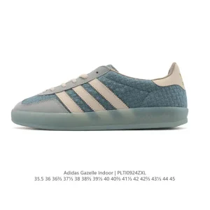 Adidas Originals Gazelle Indoor Retro Sneakers with Gum Sole and Fabric Upper