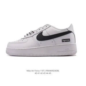 Nike Air Force 1 '07 Low White Leather Sneakers with Air Cushioning